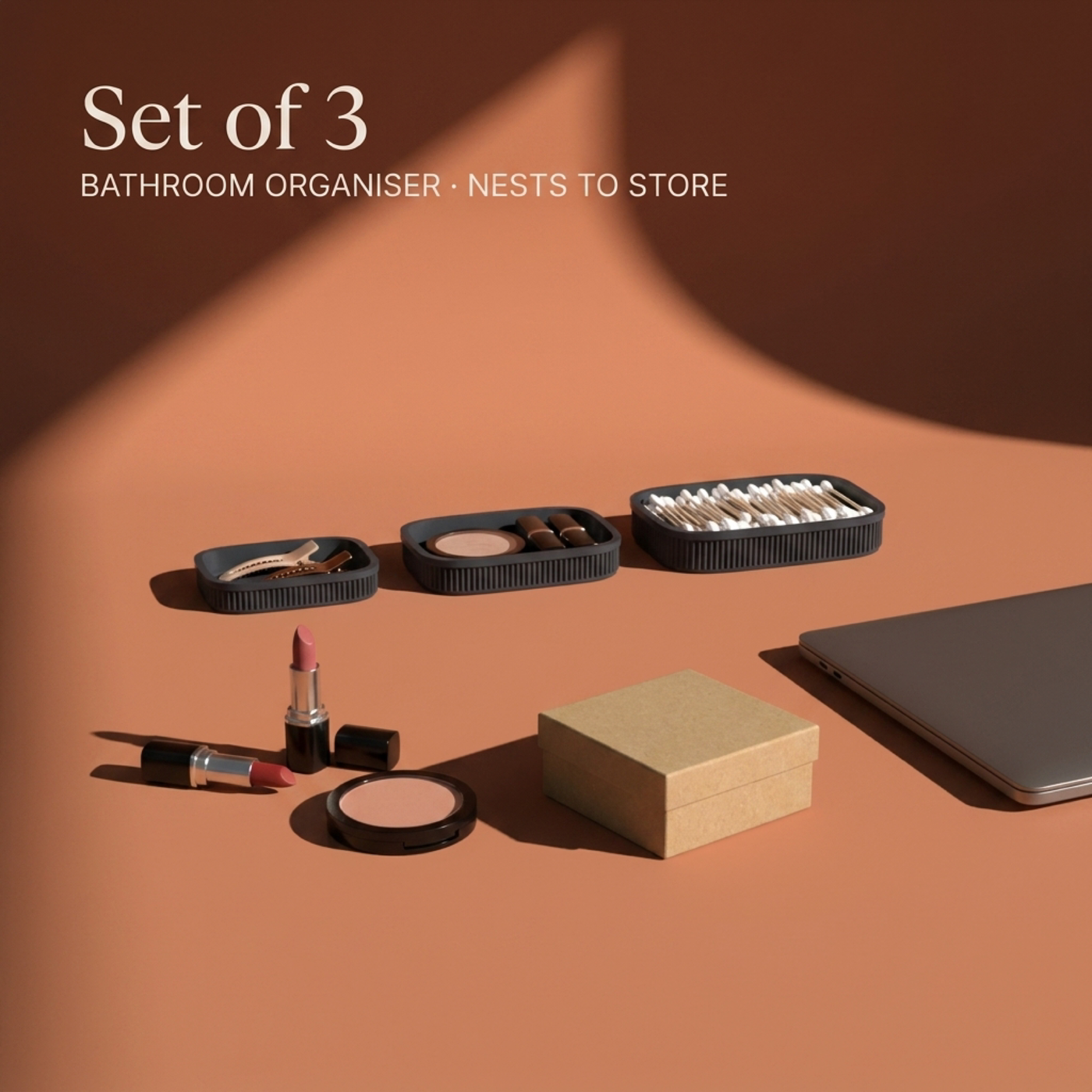 Nesting Bathroom Trays Set of 3 in Nesting Bathroom Trays Set of 3, lifestyle photo
