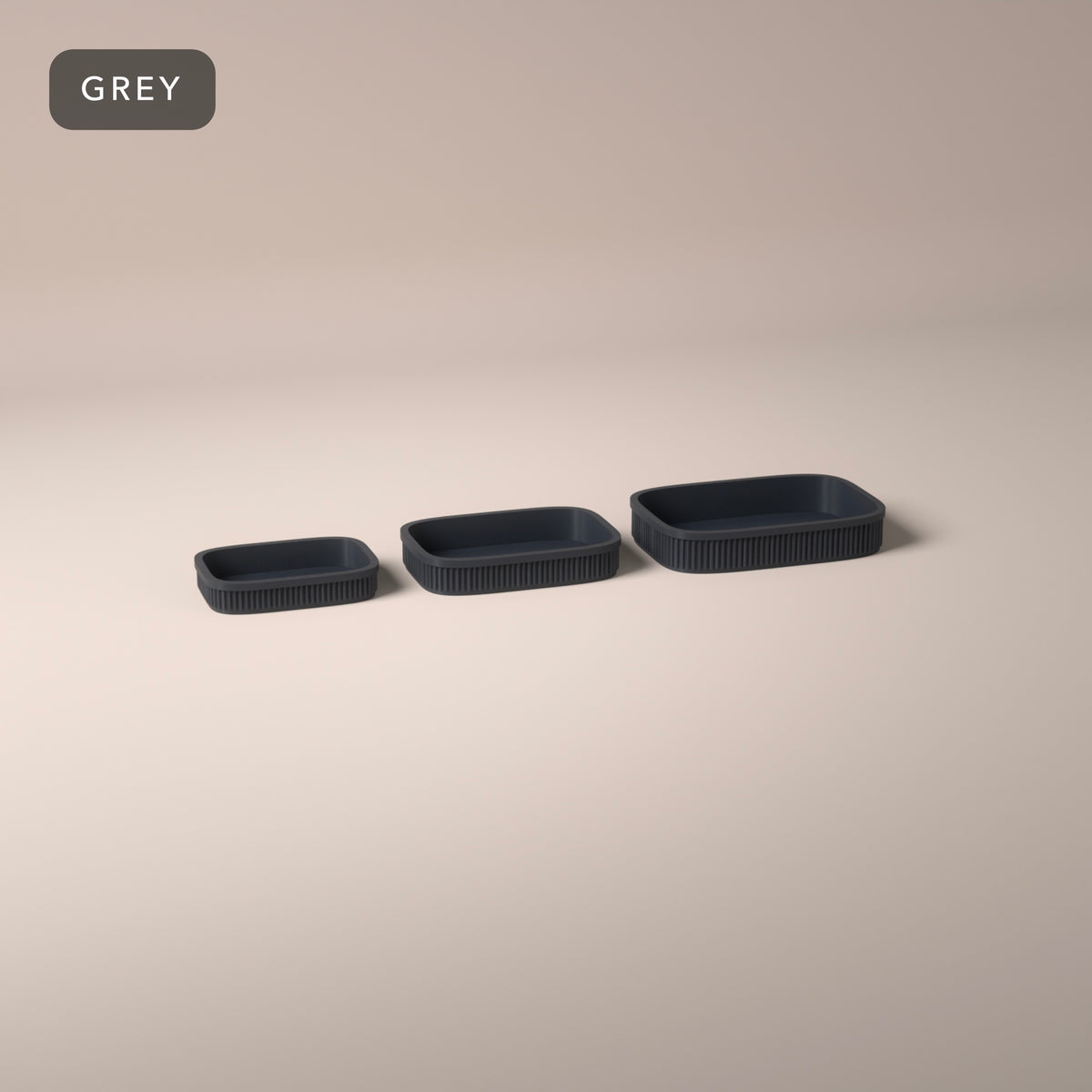Nesting Catch All Trays Set of 3 in Grey