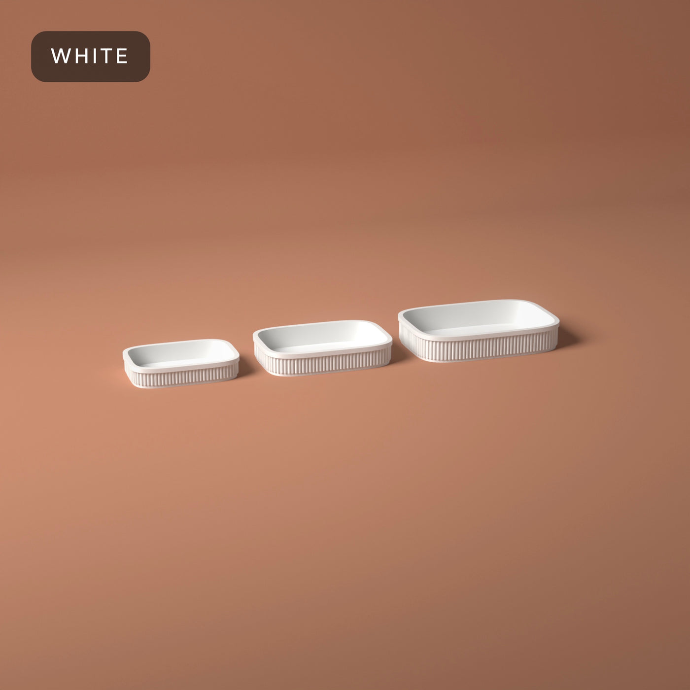 Nesting Desk Trays Set of 3 in White