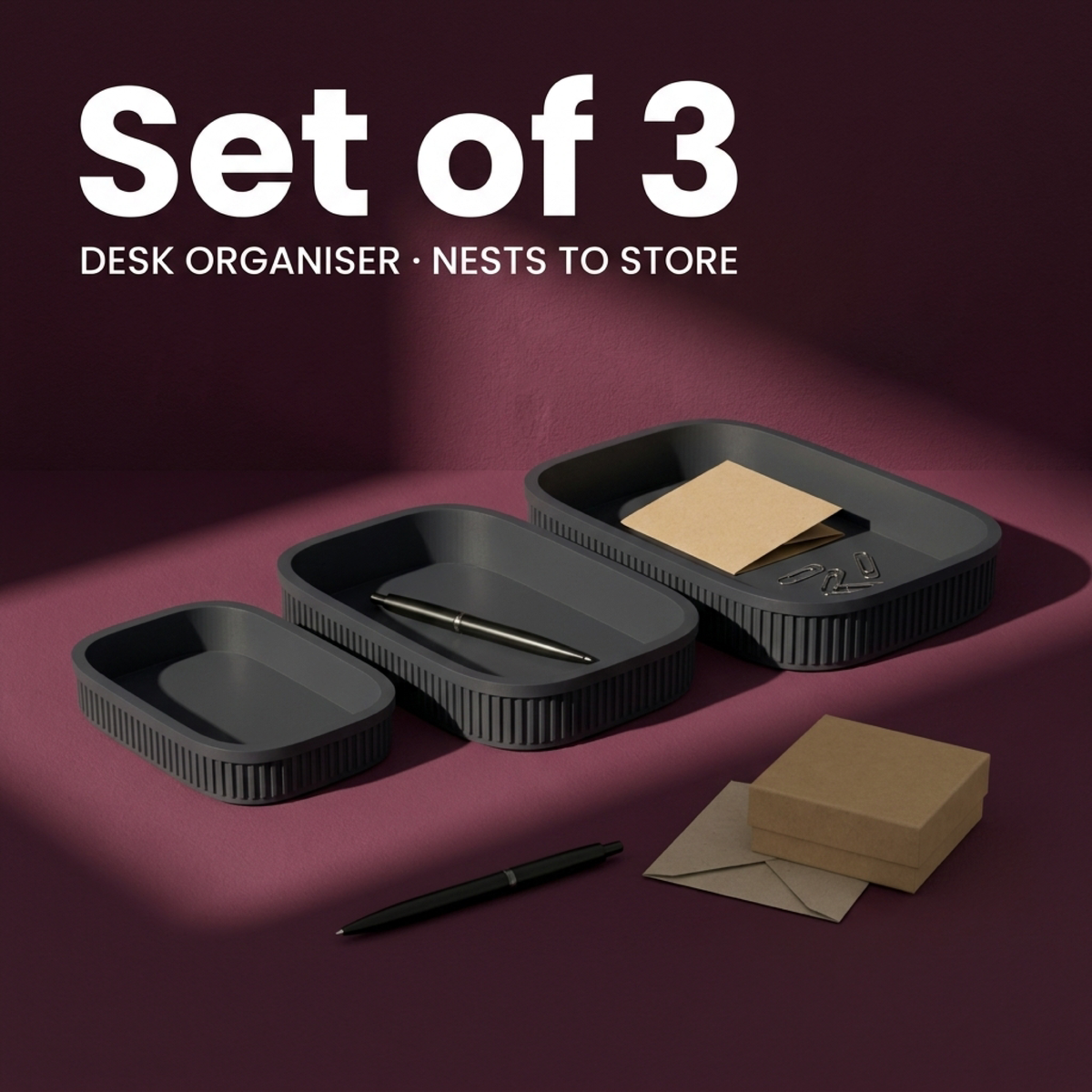Nesting Desk Trays Set of 3 in Nesting Desk Trays Set of 3, lifestyle photo