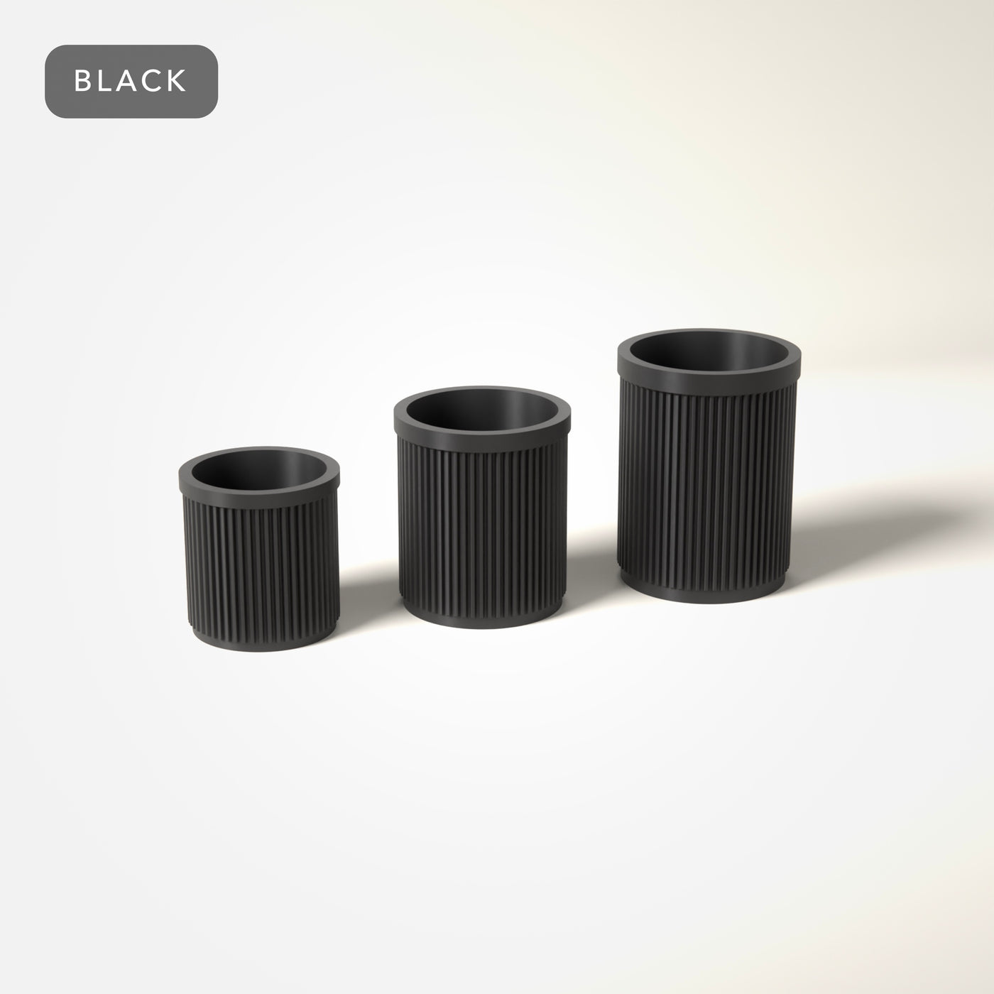 Nesting Pen Pots 3 Heights in Black