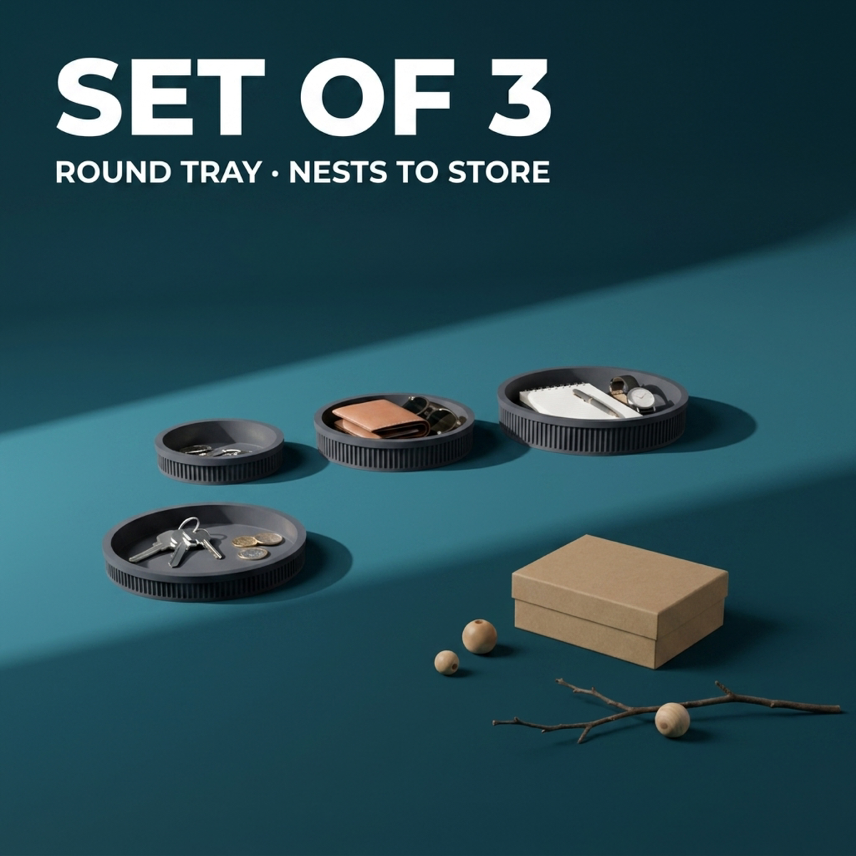 Nesting Round Trays Set of 3 in Nesting Round Trays Set of 3, lifestyle photo