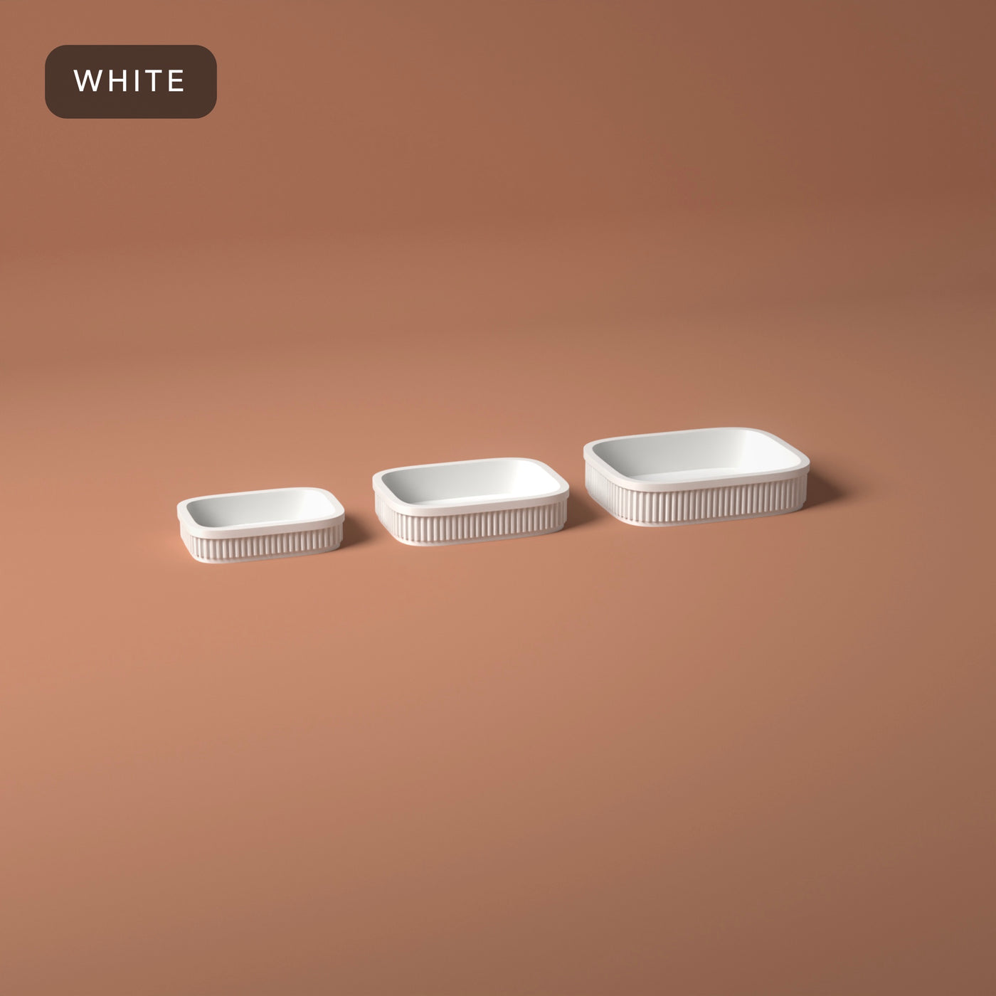 Nesting Trinket Trays Set of 3 in White