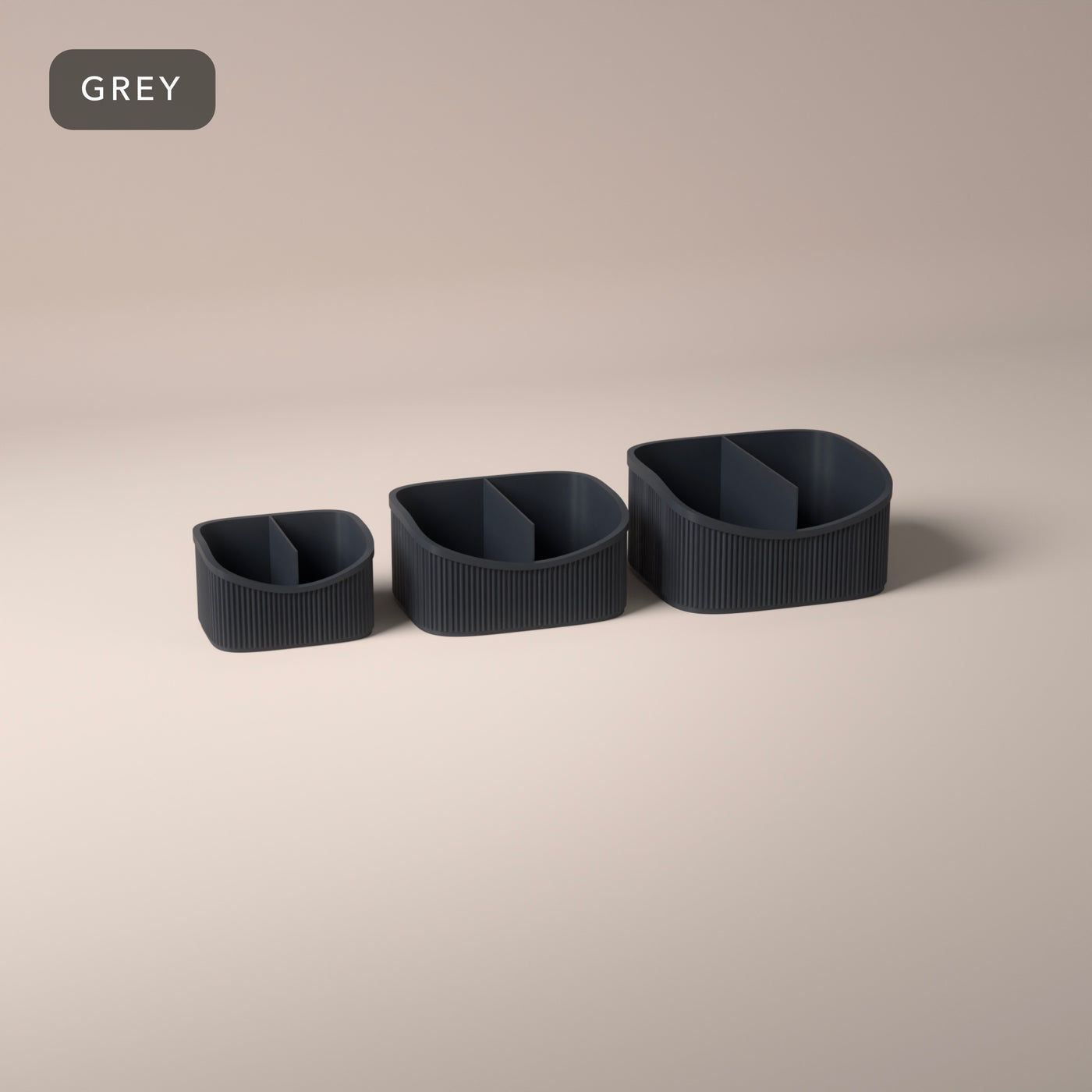 Nesting Vanity Caddies Set of 3 in Grey