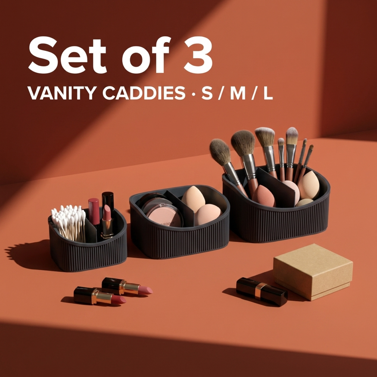 Nesting Vanity Caddies Set of 3 in Nesting Vanity Caddies Set of 3, lifestyle photo
