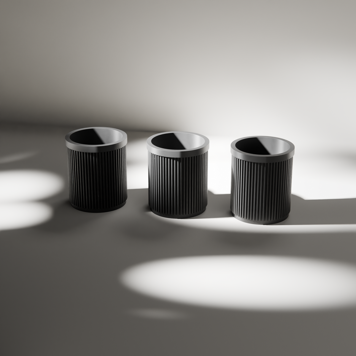 Pen Pot 3-Pack Grey White Black in Pen Pot 3-Pack Grey White Black, studio