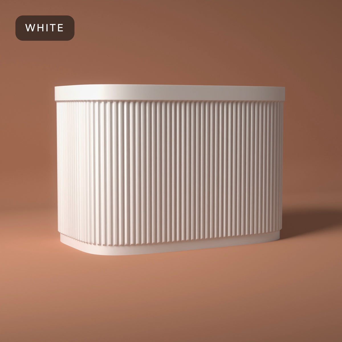 Ribbed 7 Inch Record Holder in White