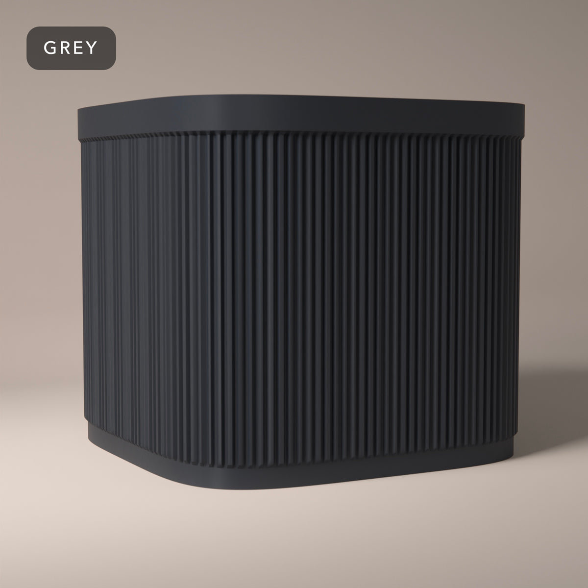 Ribbed 7 Inch Vinyl Crate in Grey