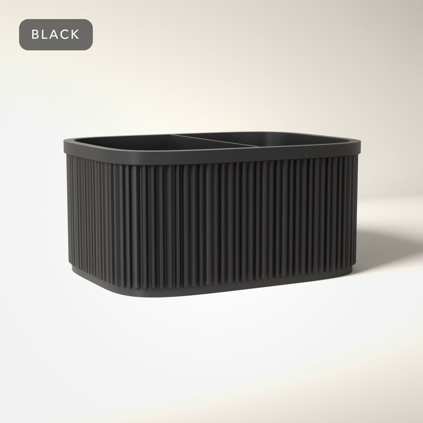 Ribbed Bedside Caddy in Black
