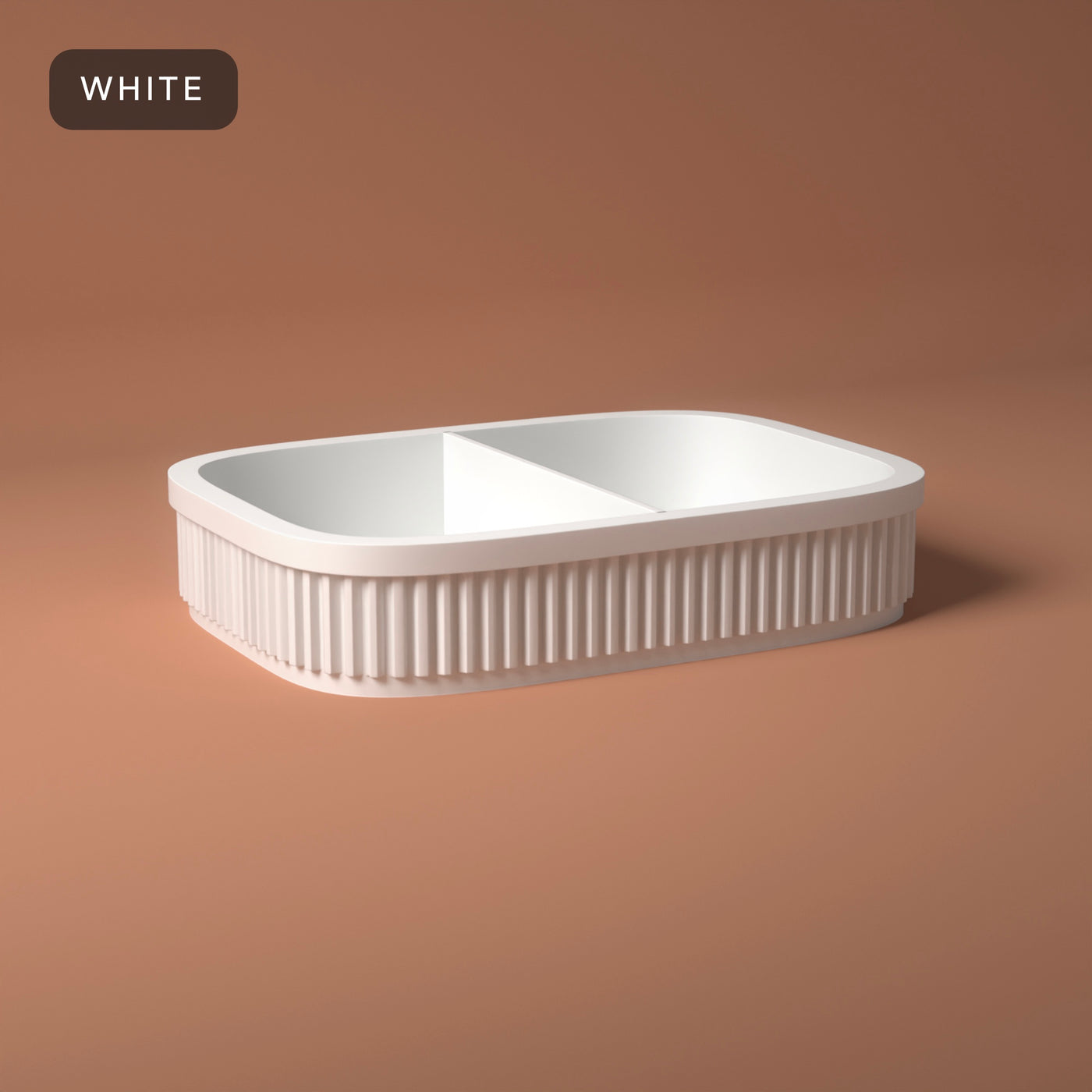 Ribbed Coin and Money Tray in White