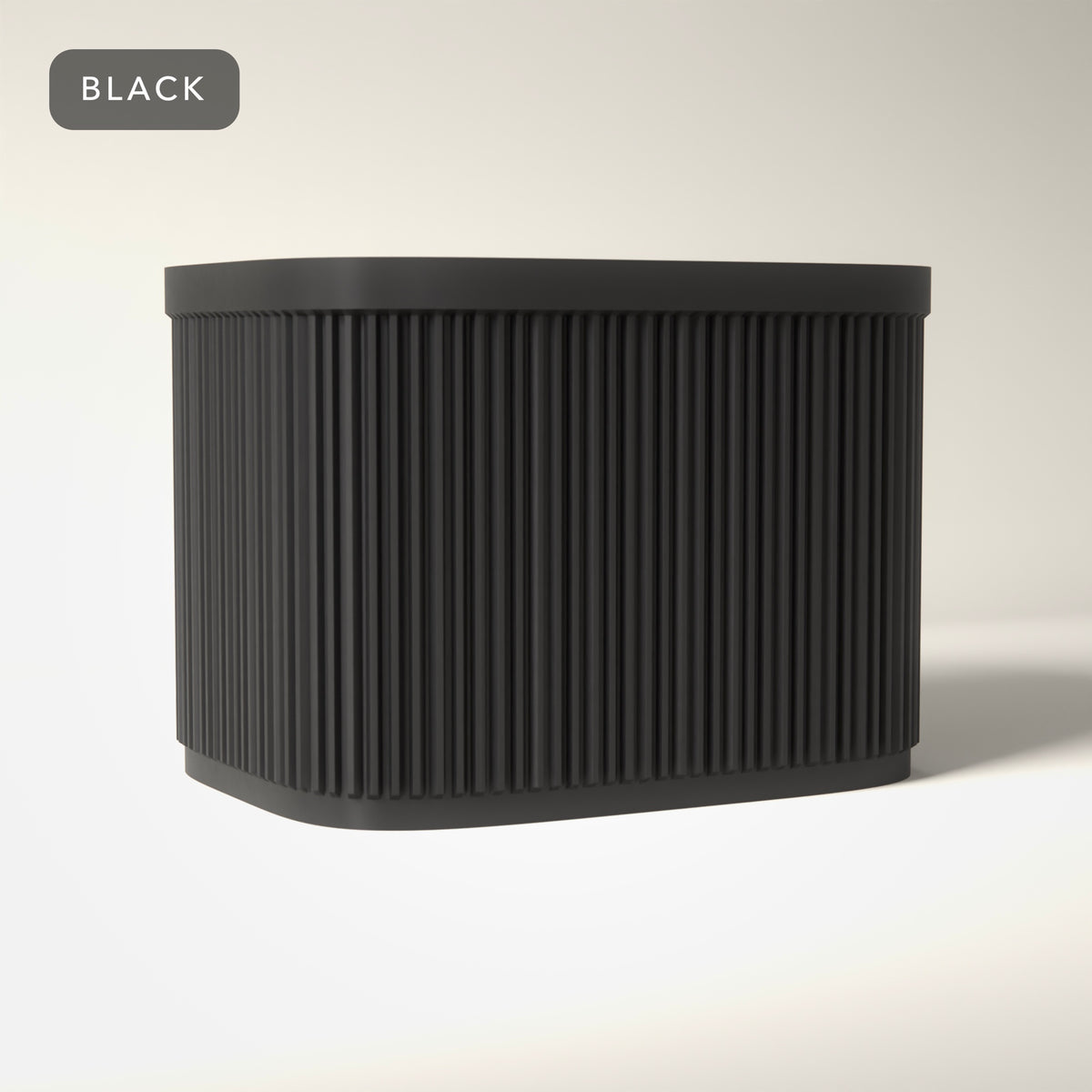 Ribbed Cutlery Caddy in Black