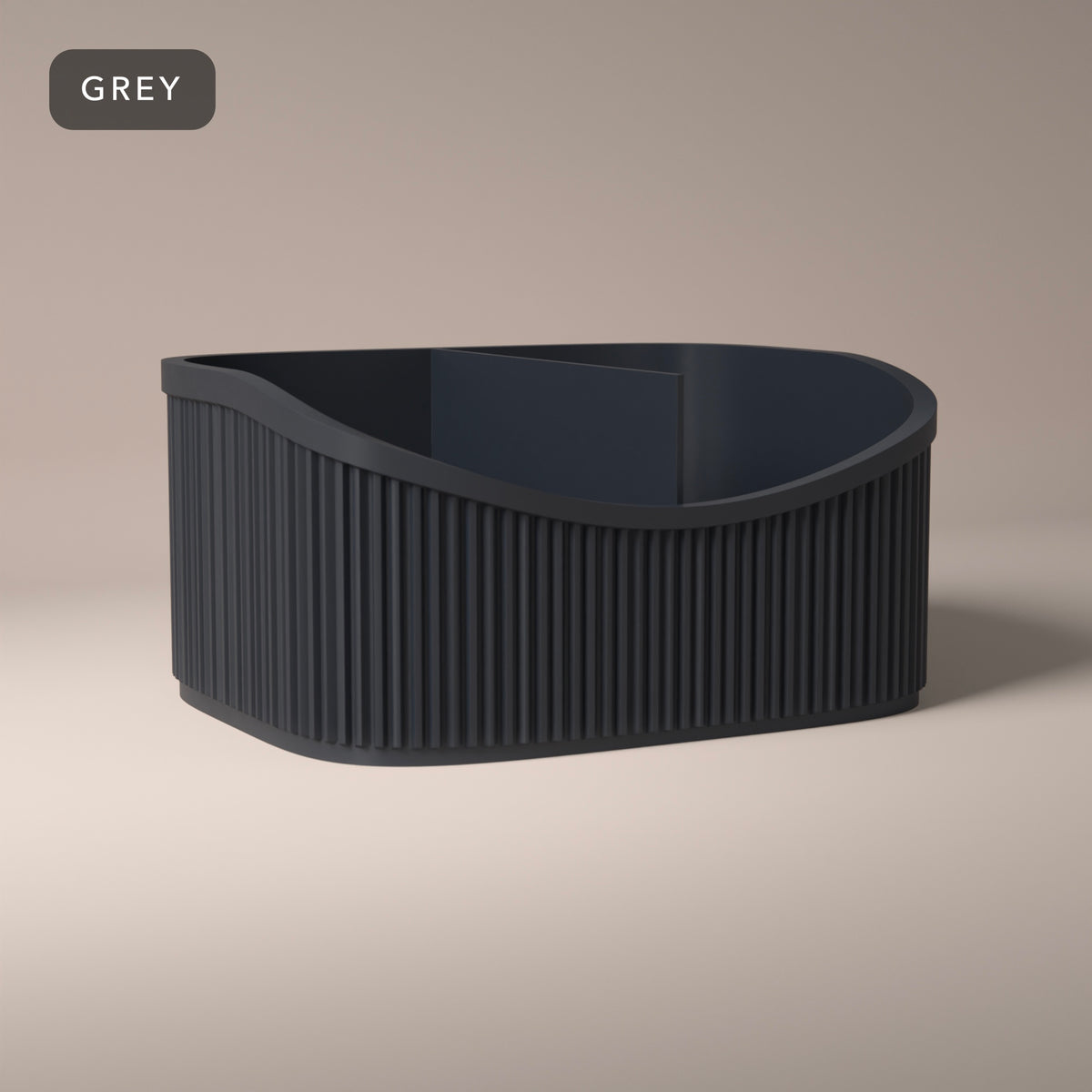 Ribbed Desk Organiser 3 Sizes in Grey
