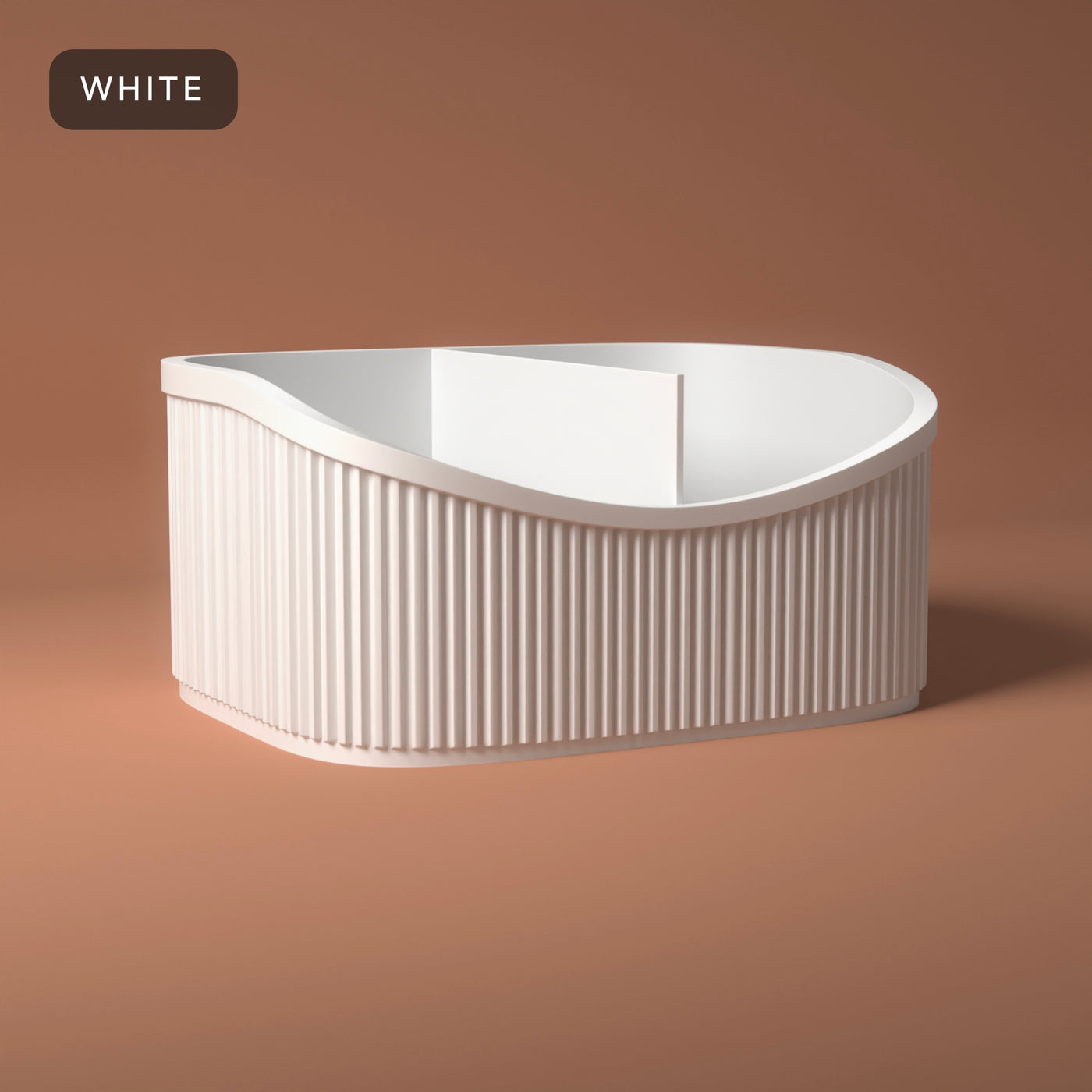 Ribbed Desk Organiser 3 Sizes in White