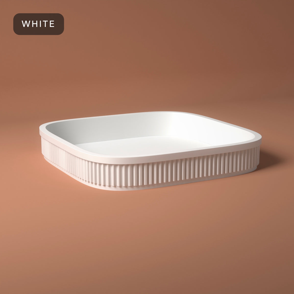Ribbed Dice Tray in White