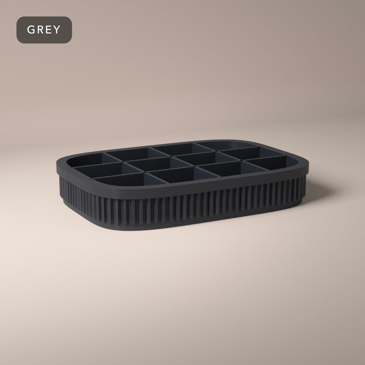 Ribbed Earring Tray in Grey
