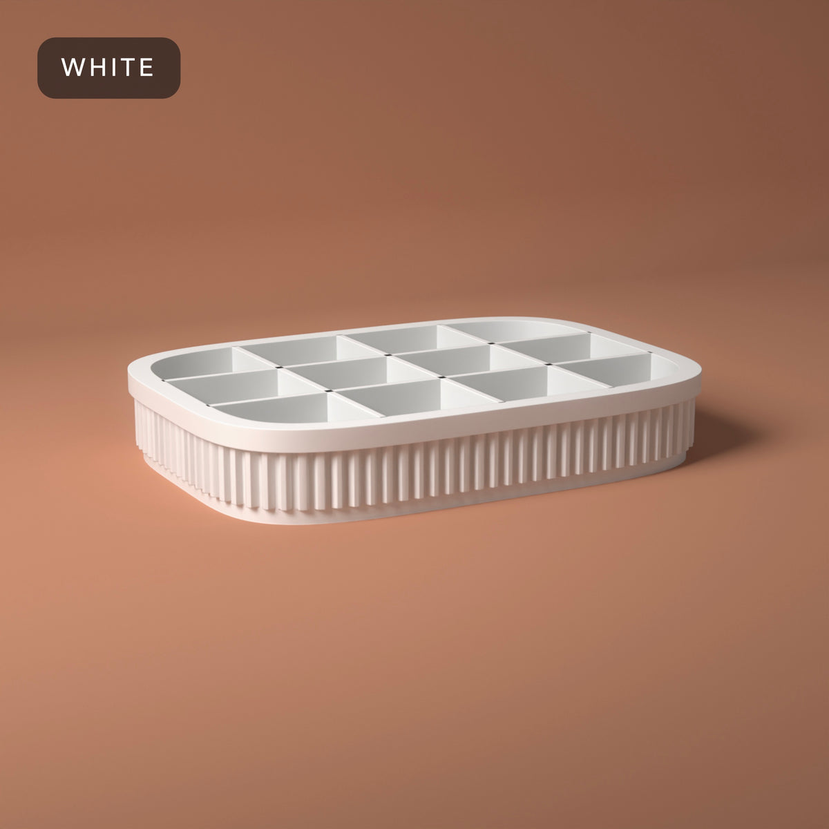 Ribbed Earring Tray in White