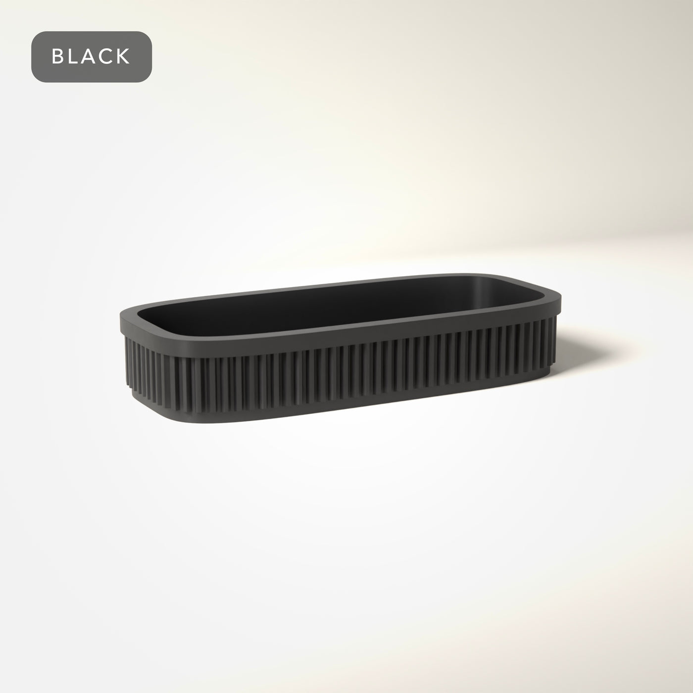 Ribbed Eyeglasses Tray in Black