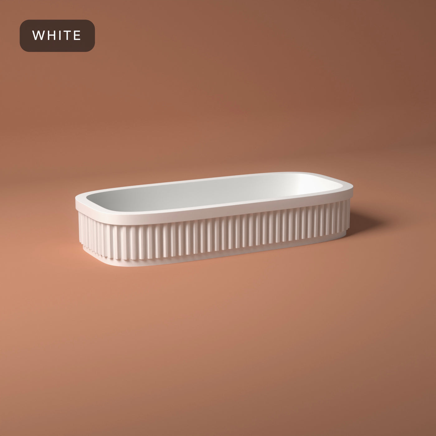 Ribbed Eyeglasses Tray in White