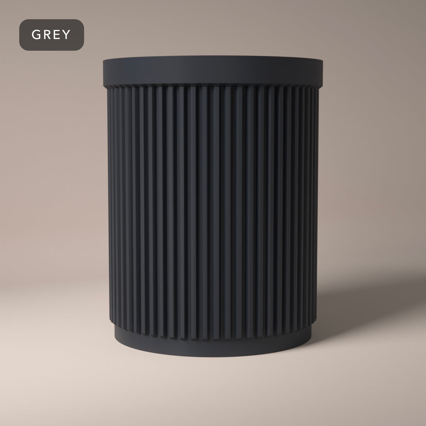 Ribbed Makeup Brush Holder in Grey