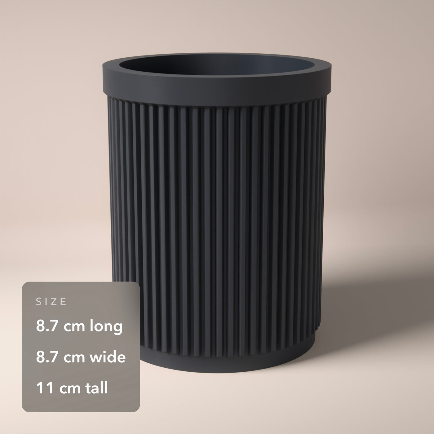 Ribbed Makeup Brush Holder in Ribbed Makeup Brush Holder, size
