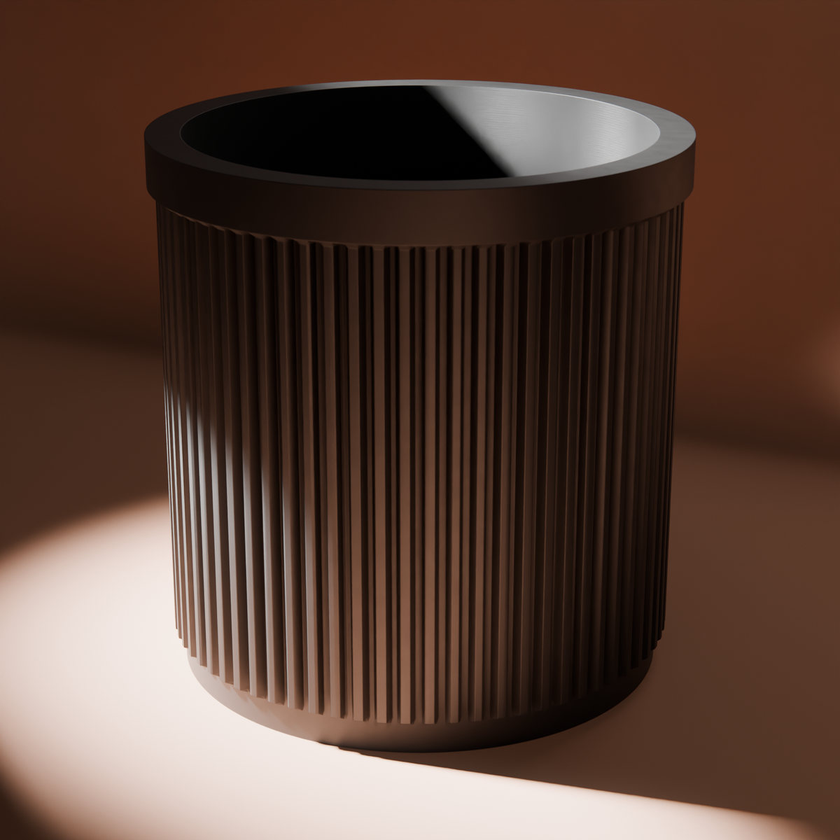Ribbed Pencil Pot with Divider in Ribbed Pencil Pot with Divider, studio