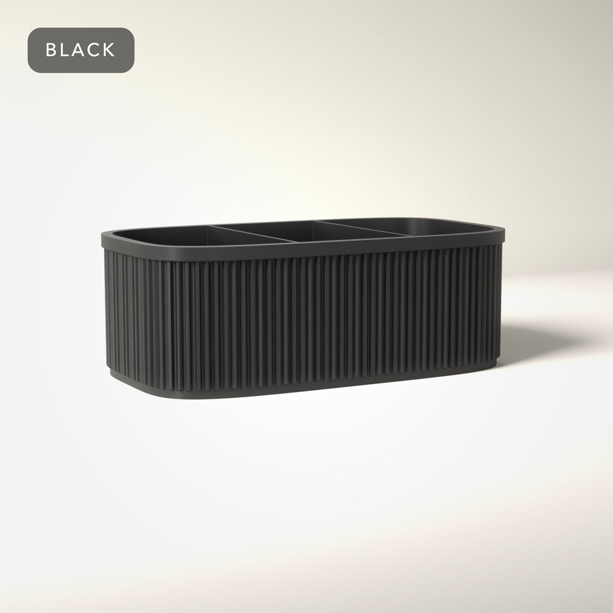 Ribbed Teacher Desk Caddy in Black