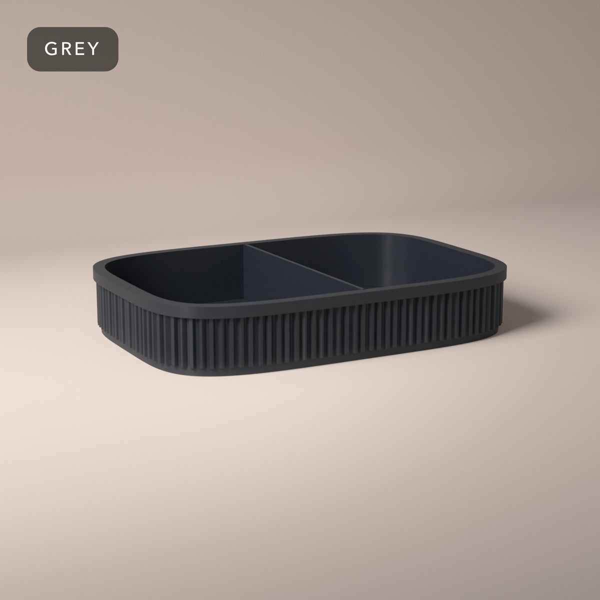 Ribbed Valet Tray in Grey