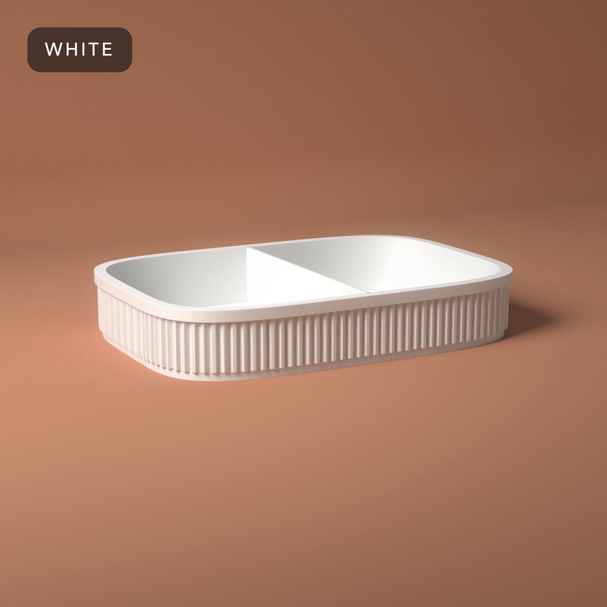 Ribbed Valet Tray in White