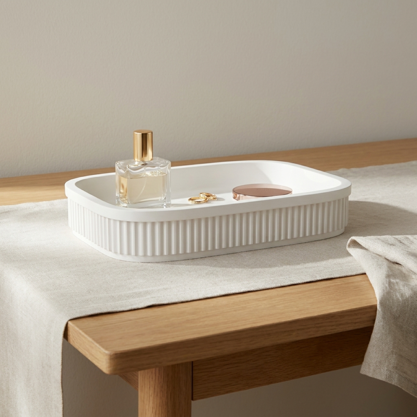 Ribbed Vanity Tray in Ribbed Vanity Tray, lifestyle photo