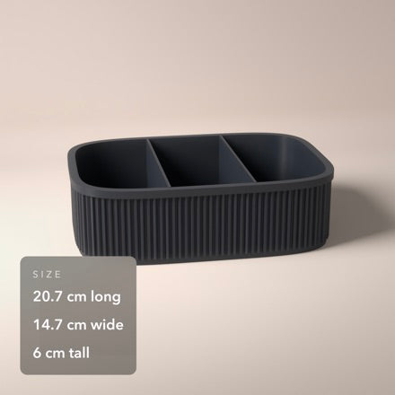 Ribbed Divided Snack Box in Ribbed Divided Snack Box, size