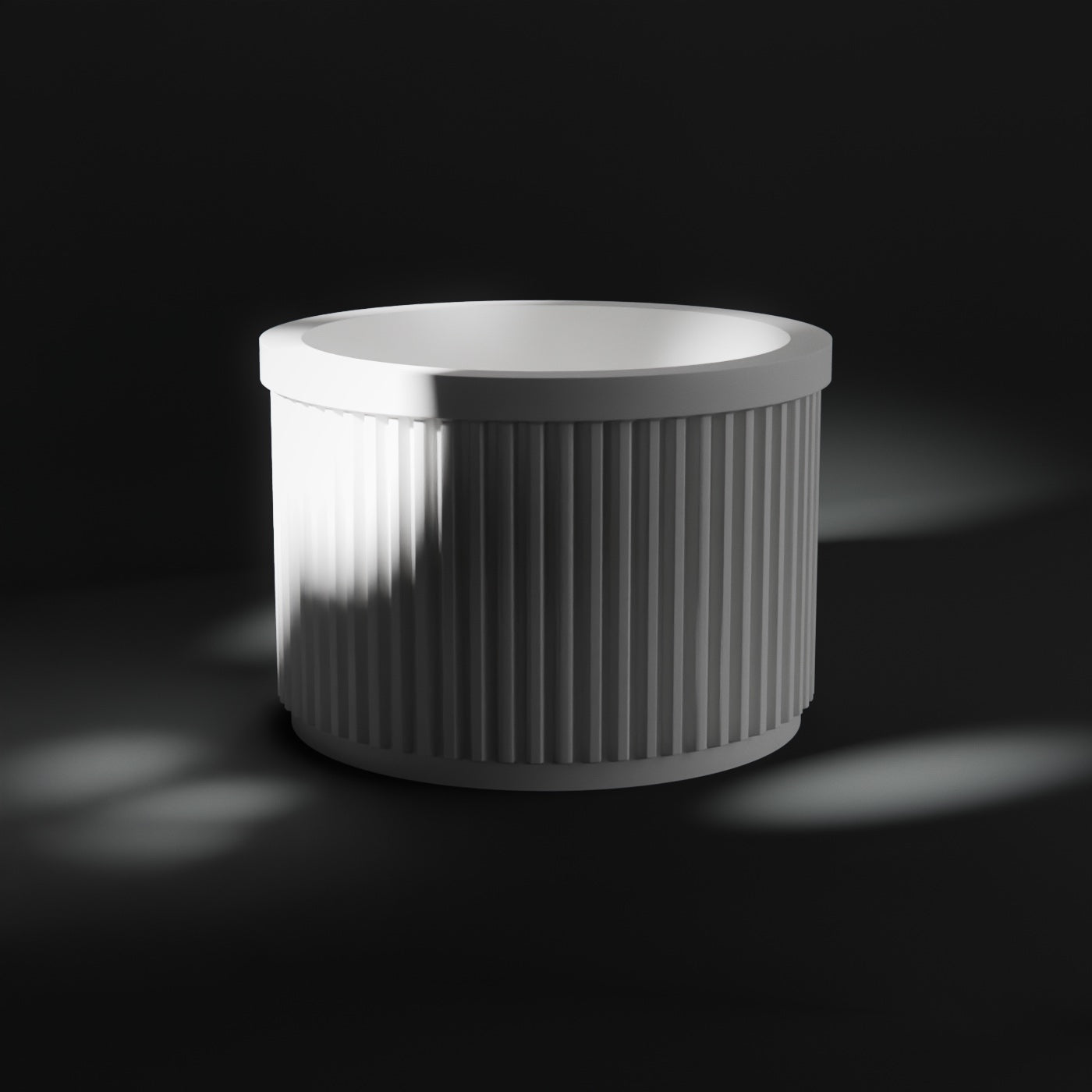 Ribbed lip balm holder in white