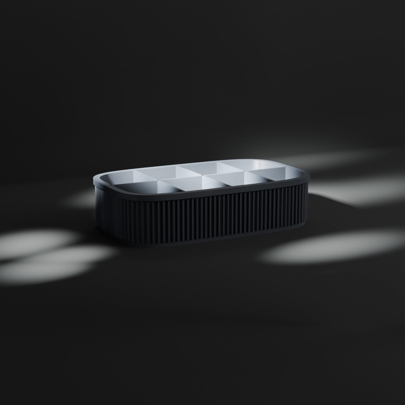 Ribbed coffee pod stand in grey