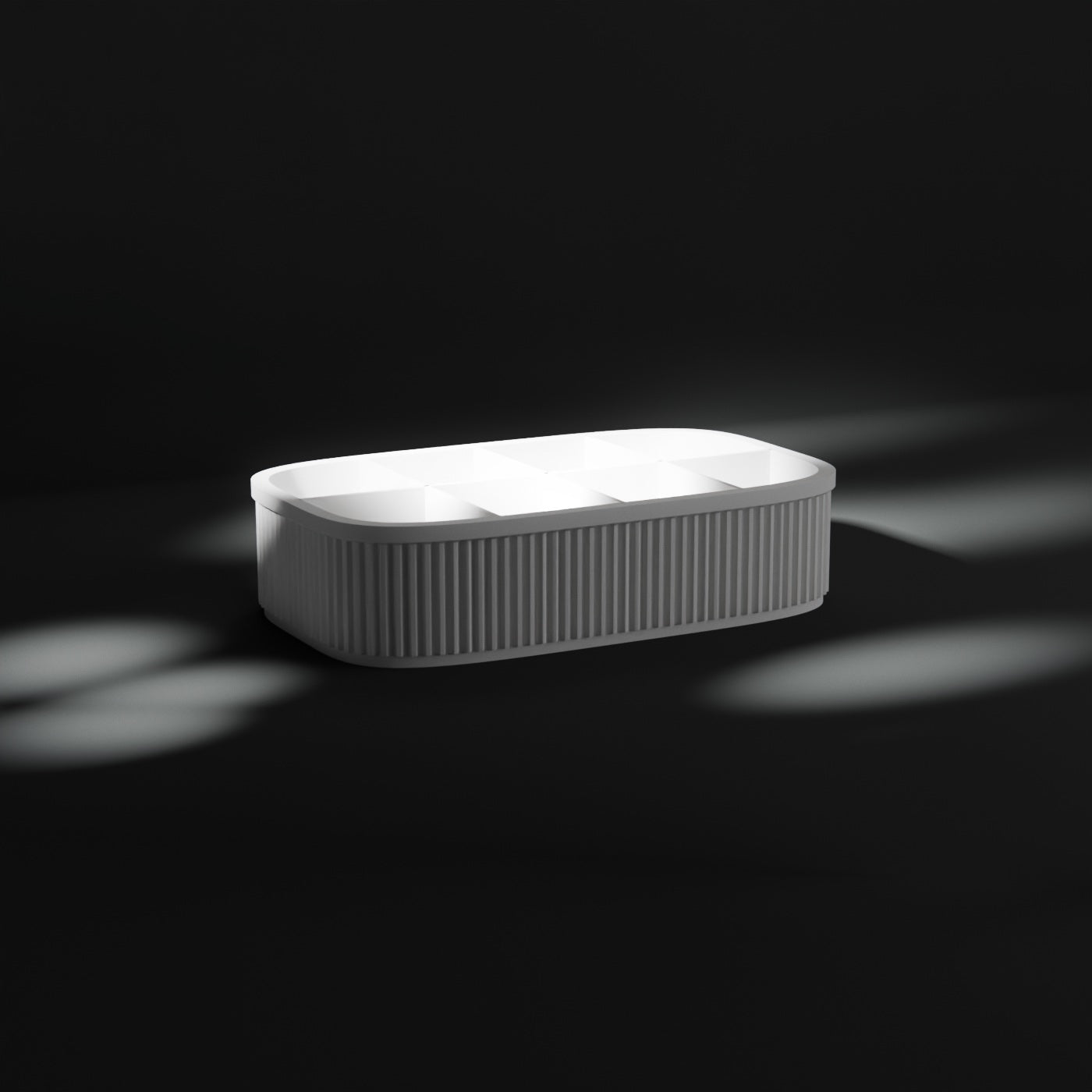 Ribbed coffee pod stand in white