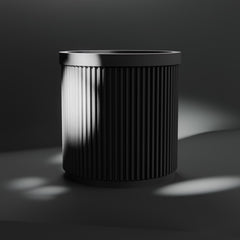 Ribbed pencil pot in black