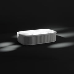 Ribbed coffee pod stand in white