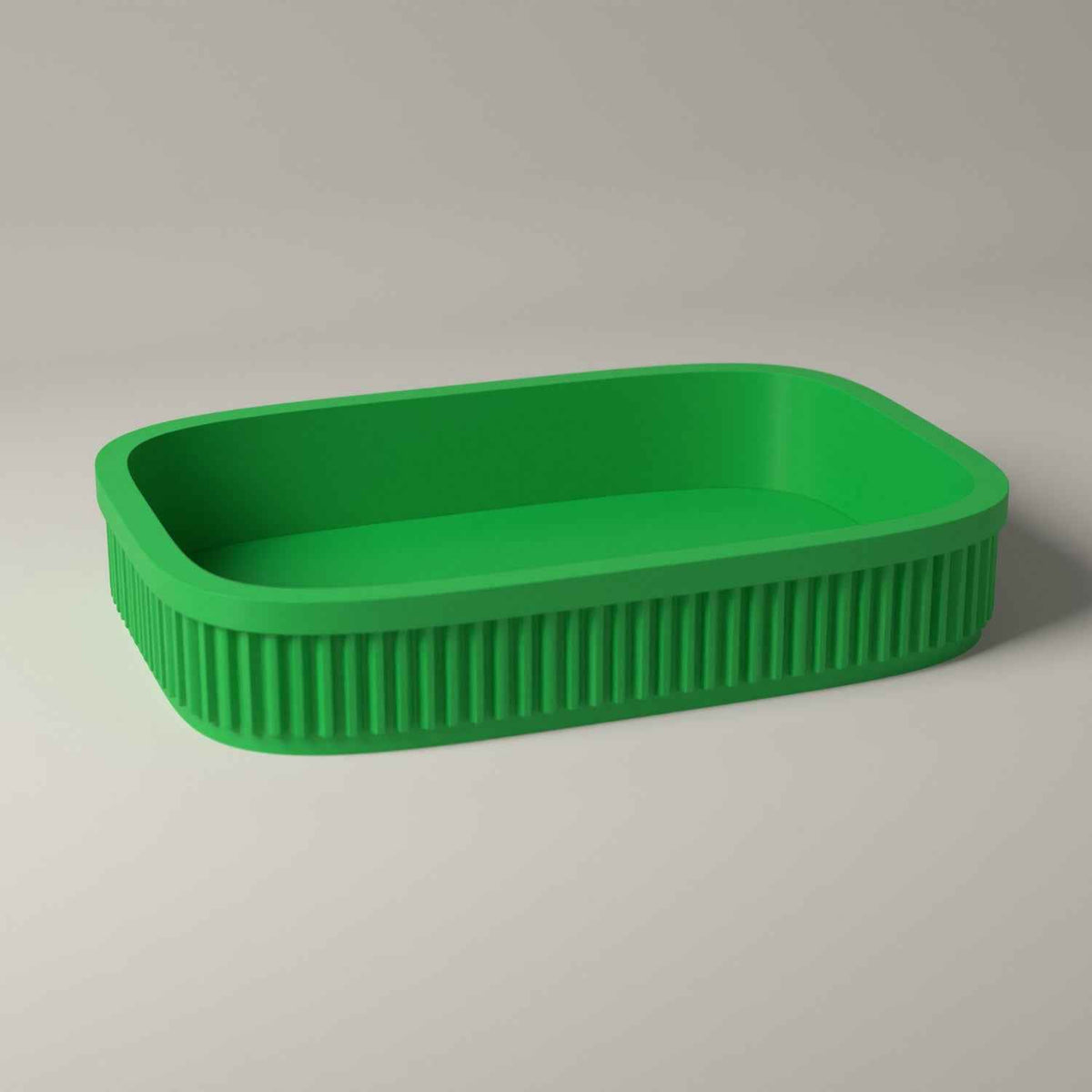Ribbed Catch-All Tray for Keys, Coins and Jewellery in forest green