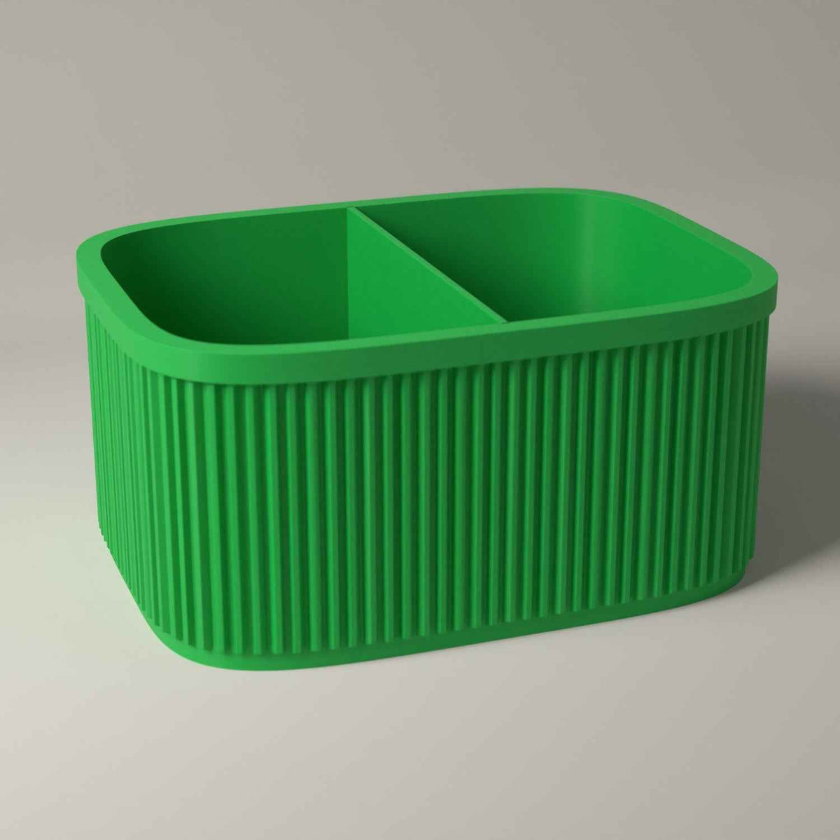 Ribbed Bedside Caddy - Tabletop Organiser for Nightstand Essentials in forest green