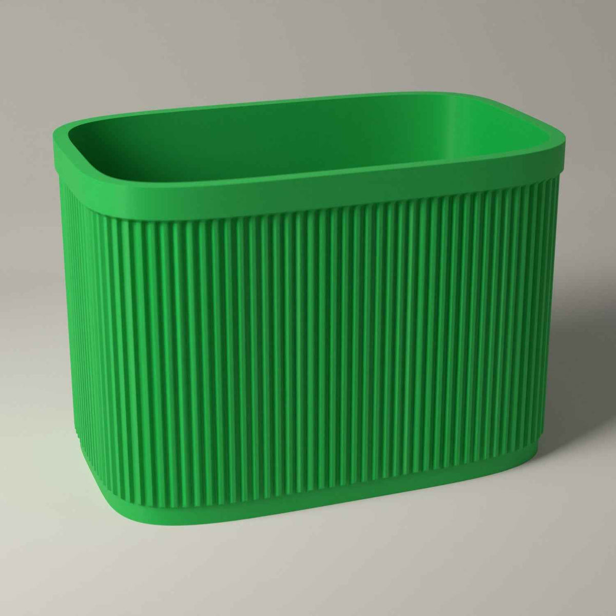 Ribbed 7 Inch Record Holder for Vinyl Singles - Open Record Storage in forest green