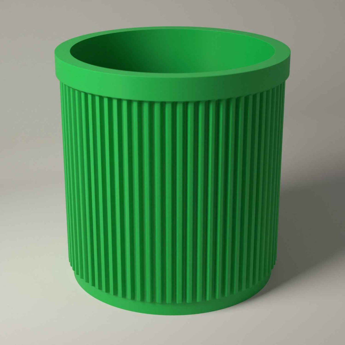 Pencil Pot, Ribbed Desktop Holder for Pens, Pencils and Markers in forest green