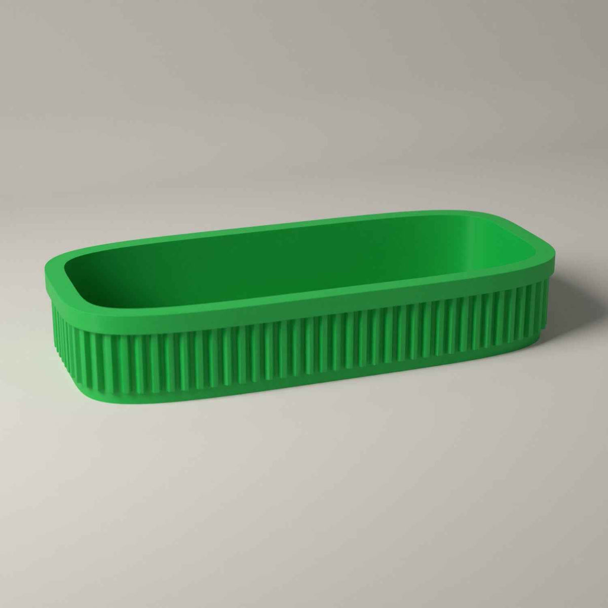 Ribbed Eyeglasses Tray - Shallow Bedside Storage for Reading Glasses in forest green