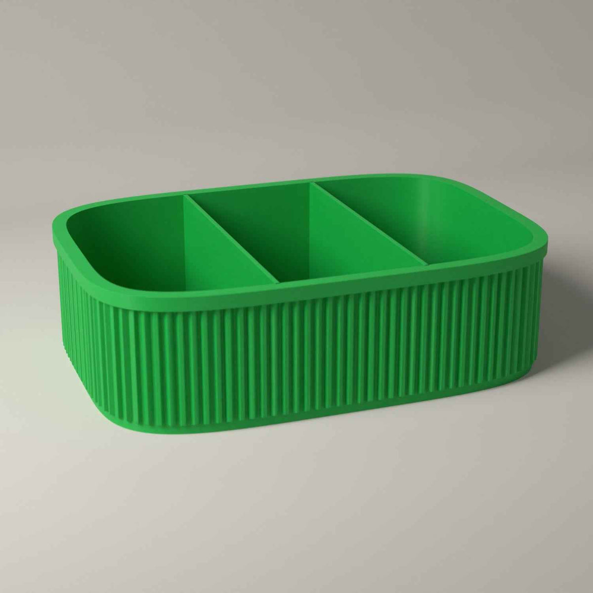 Divided Snack Box, Ribbed Organiser for Individually Wrapped Treats in forest green