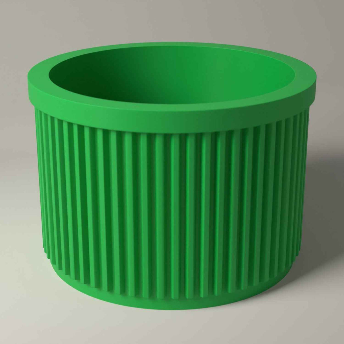 Ribbed Lip Balm Holder Pot for Dressing Table and Desk Storage in forest green