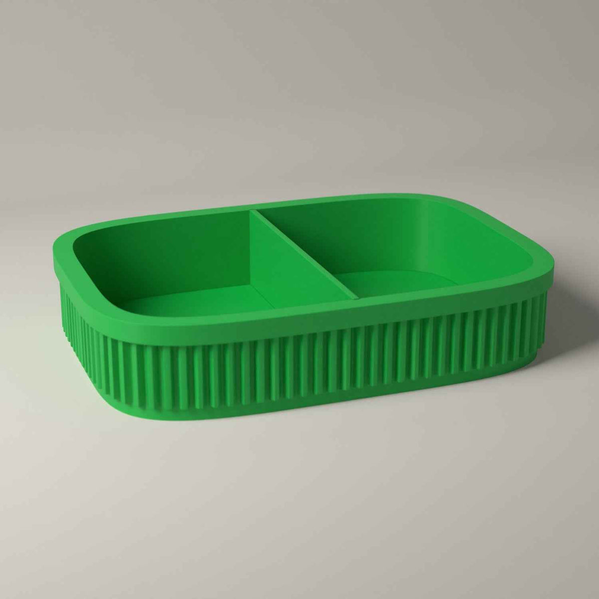 Ribbed Coin and Money Tray - Small Catch All for Keys and Loose Change in forest green