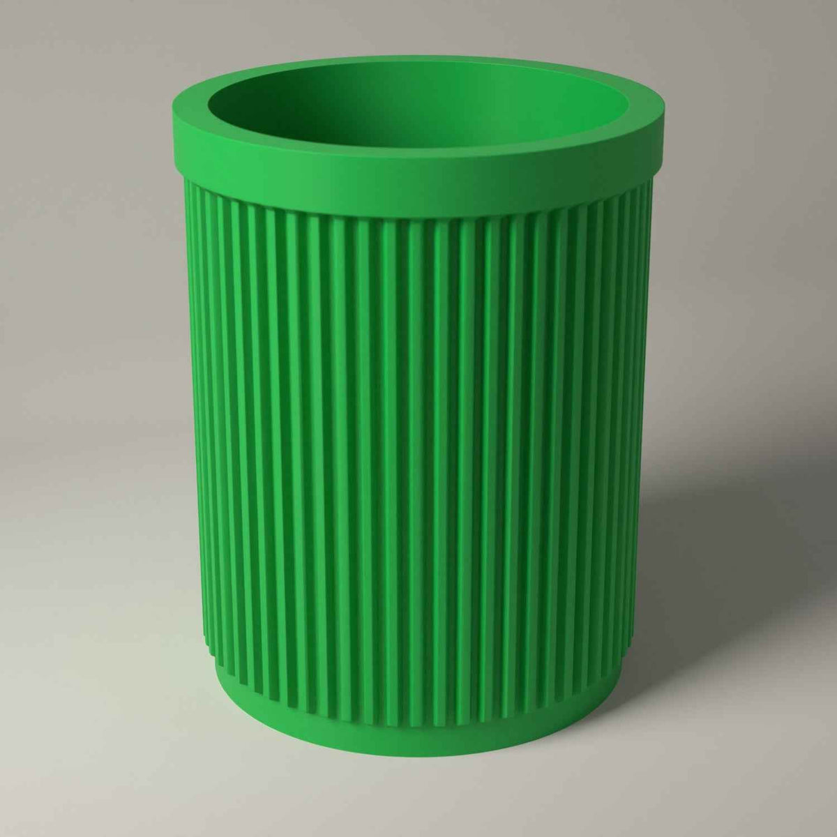 Ribbed Makeup Brush Holder - Upright Storage for Your Dressing Table in forest green
