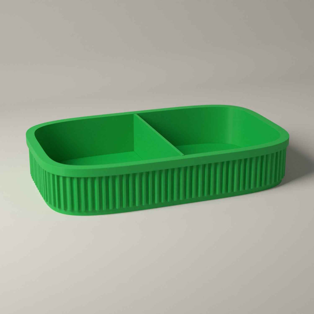 Divided Key Tray, Ribbed Hallway Organiser for Keys, Cards and Coins in forest green