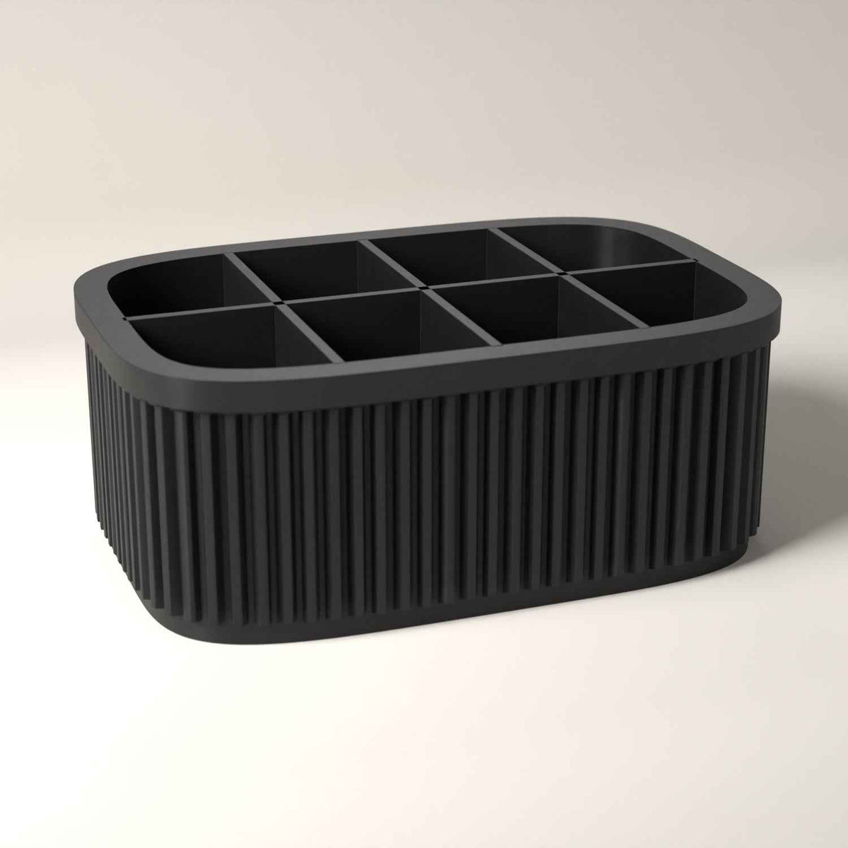 Lipstick Holder, Ribbed Makeup Organiser for a Dressing Table in black