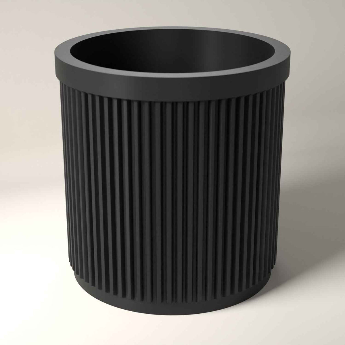 Pencil Pot, Ribbed Desktop Holder for Pens, Pencils and Markers in black