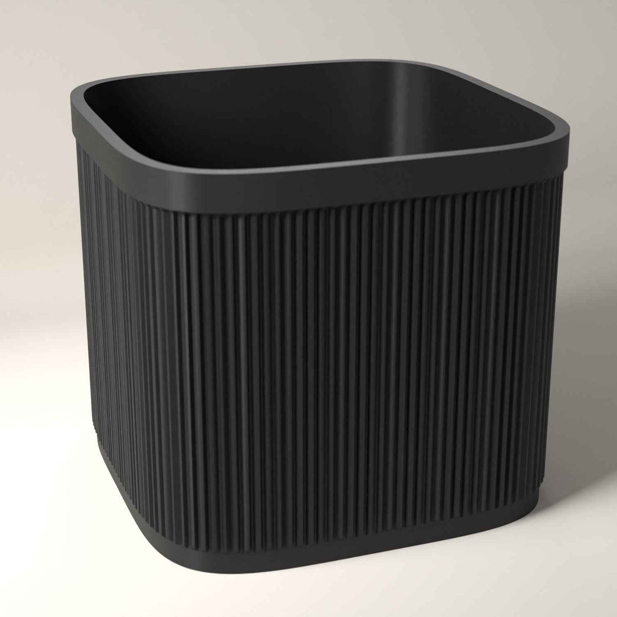 7 Inch Vinyl Record Crate, Ribbed Storage for Singles in black