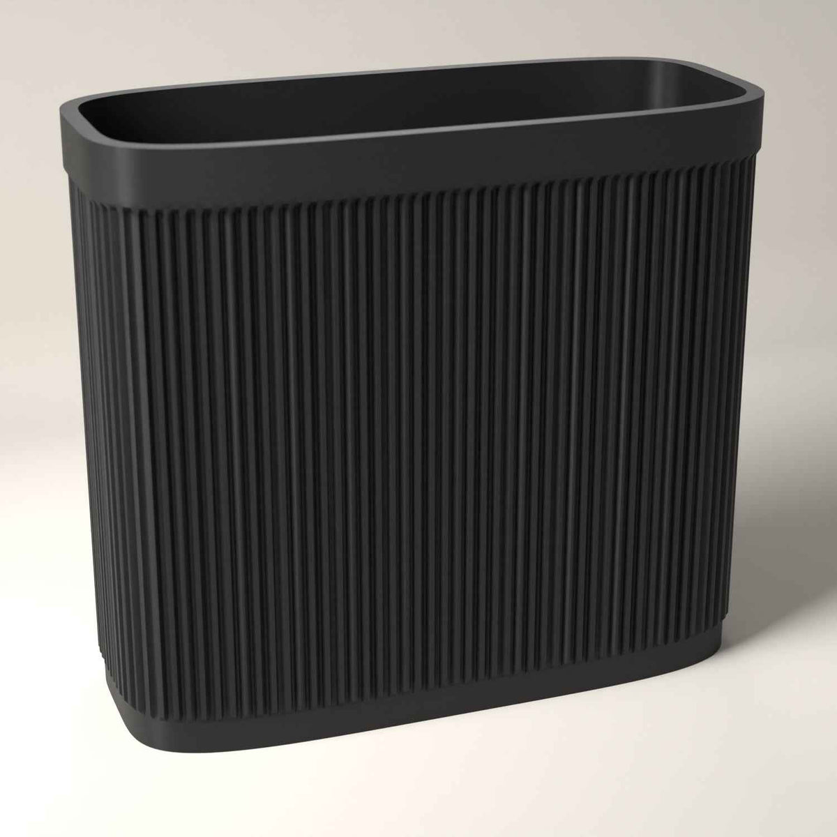 Ribbed Magazine Rack for Upright Magazine and Book Storage in black