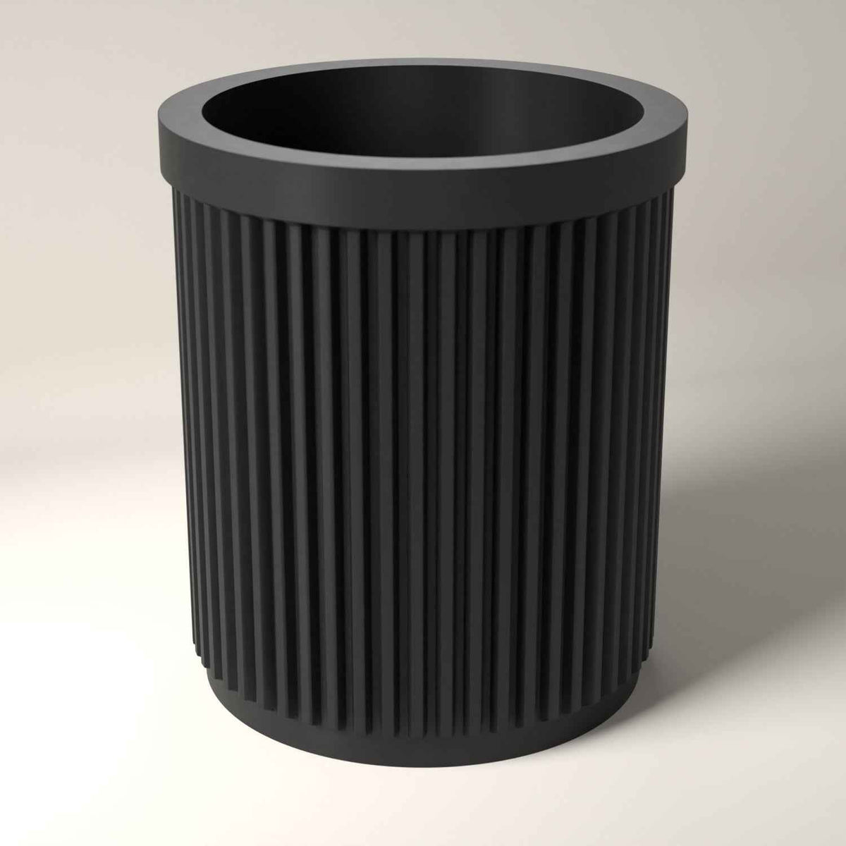 Ribbed Glasses Holder Stand for Bedside or Desk Storage in black
